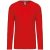 Kariban KA358 hosszú ujjú V-nyakú férfi póló - red szín