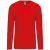 Kariban KA358 hosszú ujjú V-nyakú férfi póló - red szín