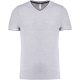 Kariban KA374 V-nyakú férfi piqué póló - Oxford grey/navy/white szín