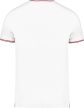 Kariban KA374 V-nyakú férfi piqué póló - white/navy/red szín
