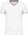 Kariban KA374 V-nyakú férfi piqué póló - white/navy/red szín