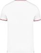 Kariban KA374 V-nyakú férfi piqué póló - white/navy/red szín