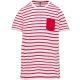 Kariban KA379 gyerek tengerészcsíkos póló - striped white/red szín