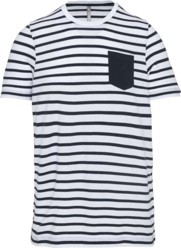 Kariban KA379 gyerek tengerészcsíkos póló - striped white/navy szín