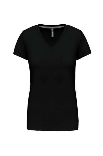 Kariban KA381 V-nyakú női póló - black szín