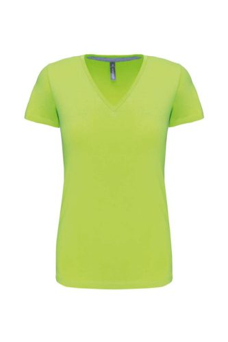 Kariban KA381 V-nyakú női póló - lime szín