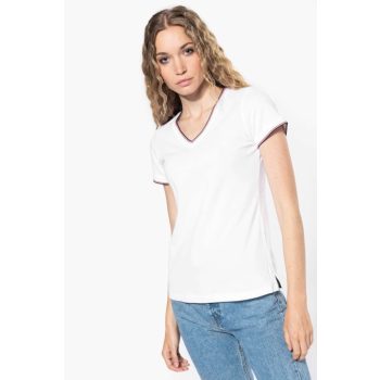 Kariban KA394 női V-nyakú piqué póló