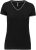 Kariban KA394 női V-nyakú piqué póló - black/light grey/white szín