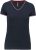 Kariban KA394 női V-nyakú piqué póló - navy/red/white szín