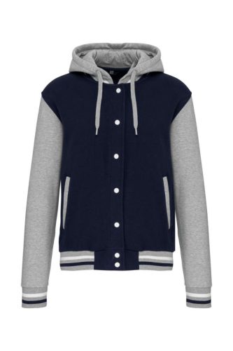Kariban KA4003 kapucnis unisex felső - navy/Oxford grey/white szín