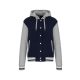Kariban KA4003 kapucnis unisex felső - navy/Oxford grey/white szín