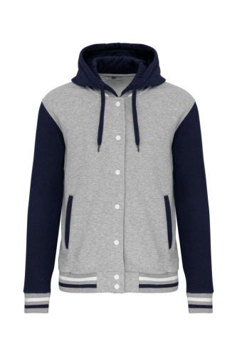 Kariban KA4003 kapucnis unisex felső - Oxford grey/navy/white szín