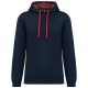 Kariban KA4013 unisex kontrasztos felső - navy/red tartan szín