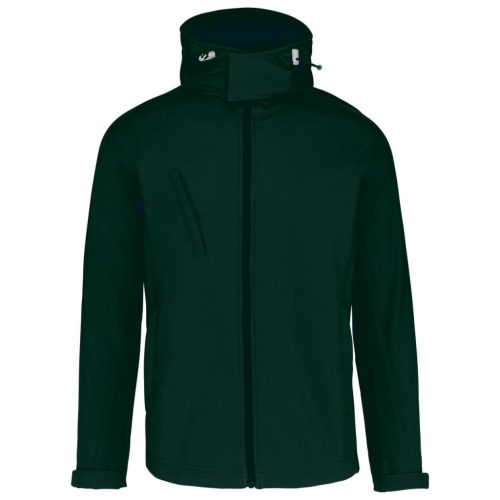 Kariban KA413 levehető kapucnis férfi softshell dzseki - bottle green szín