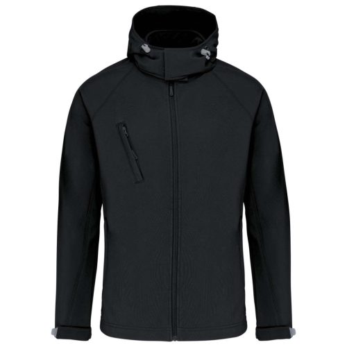 Kariban KA413 levehető kapucnis férfi softshell dzseki - black szín