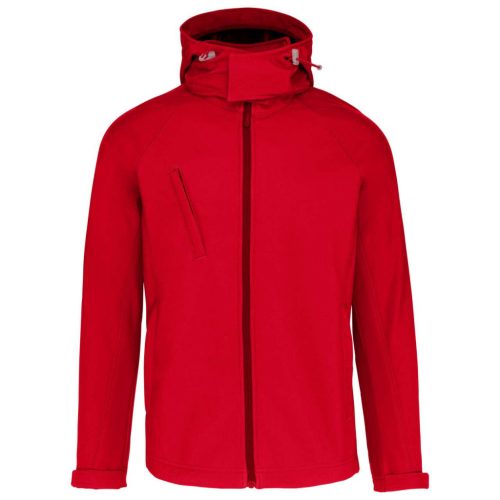 Kariban KA413 levehető kapucnis férfi softshell dzseki - red szín