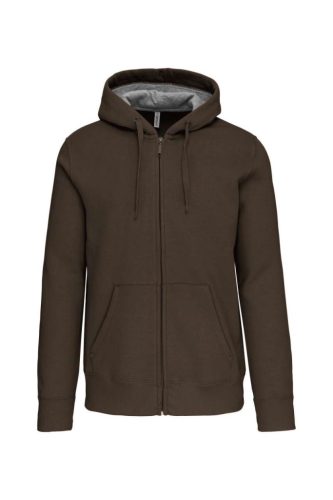 Kariban KA444 unisex cipzáros kapucnis pulóver - dark khaki szín