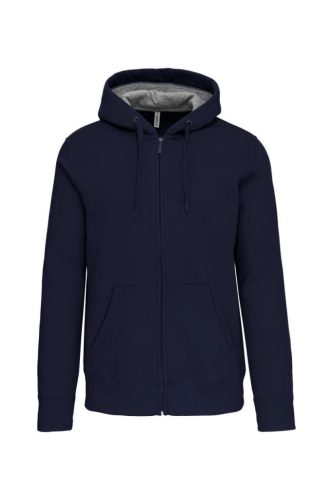 Kariban KA444 unisex cipzáros kapucnis pulóver - navy szín