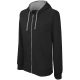 Kariban KA466 kontrasztos férfi kapucnis felső - black/fine grey szín