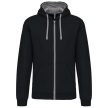 Kariban KA466 kontrasztos férfi kapucnis felső - black/fine grey szín
