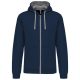 Kariban KA466 kontrasztos férfi kapucnis felső - navy/fine grey szín
