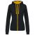 Kariban KA467 kontrasztos női kapucnis felső - black/yellow szín