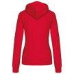 Kariban KA467 kontrasztos női kapucnis felső - red/white szín
