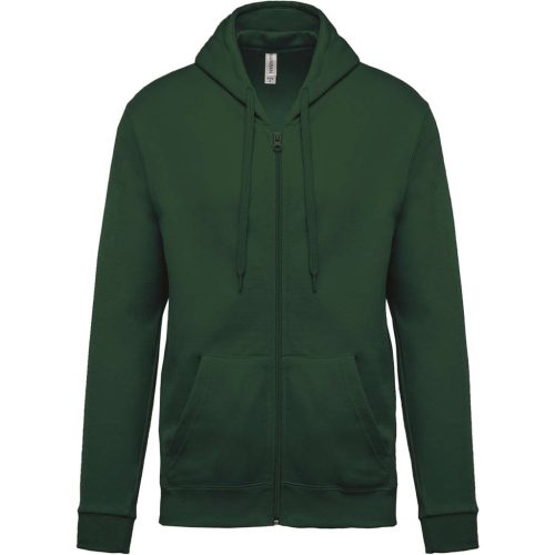 Kariban KA479 cipzáros kapucnis unisex felső - forest green szín