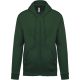 Kariban KA479 cipzáros kapucnis unisex felső - forest green szín