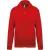 Kariban KA479 cipzáros kapucnis unisex felső - red szín