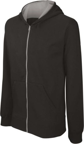 Kariban KA486 cipzáros kapucnis gyerek felső - black/fine grey szín