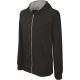 Kariban KA486 cipzáros kapucnis gyerek felső - black/fine grey szín