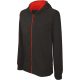 Kariban KA486 cipzáros kapucnis gyerek felső - black/red szín