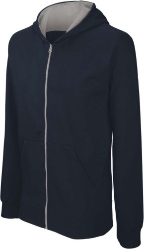 Kariban KA486 cipzáros kapucnis gyerek felső - navy/fine grey szín