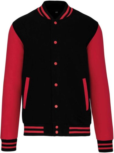 Kariban KA497 Teddy unisex kontrasztos felső - black/red szín