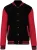 Kariban KA497 Teddy unisex kontrasztos felső - black/red szín