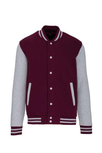 Kariban KA497 Teddy unisex kontrasztos felső - wine/Oxford grey szín