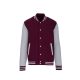 Kariban KA497 Teddy unisex kontrasztos felső - wine/Oxford grey szín
