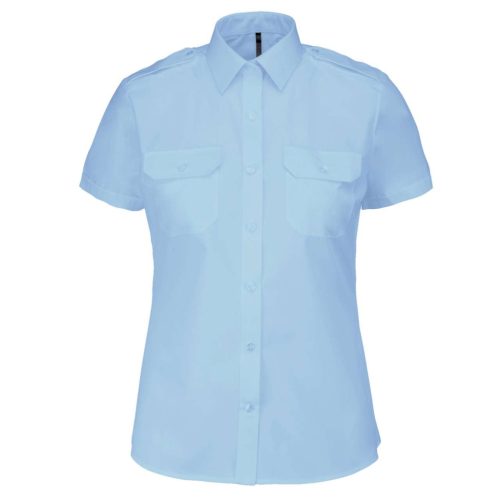 Kariban KA504 női rövid ujjú pilot ing - sky blue szín