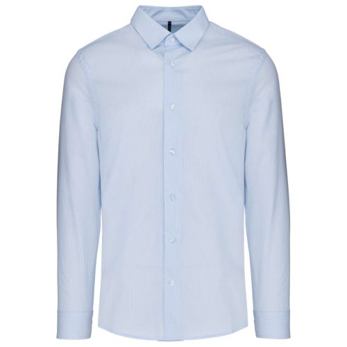 Kariban KA513 hosszú ujjú férfi ing - striped pale blue szín