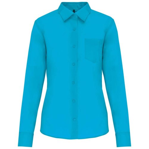 Kariban KA549 Jessica női hosszú ujjú ing - bright turquoise szín