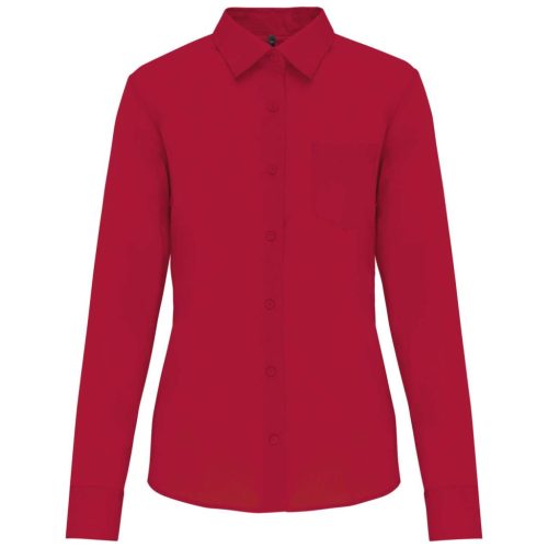 Kariban KA549 Jessica női hosszú ujjú ing - classic red szín