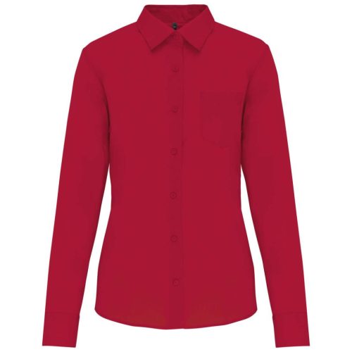 Kariban KA549 Jessica női hosszú ujjú ing - classic red szín