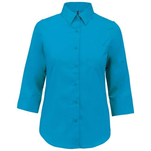 Kariban KA558 női 3/4 ujj hosszú ing - bright turquoise szín