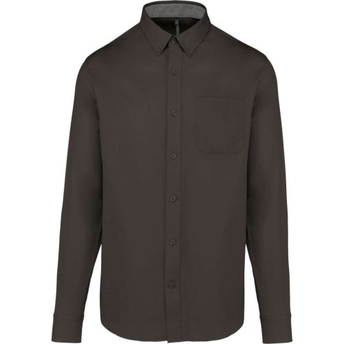 Kariban KA586 férfi hosszú ujjú ing - dark grey szín