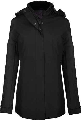 Kariban KA6108 női parka kabát - black szín