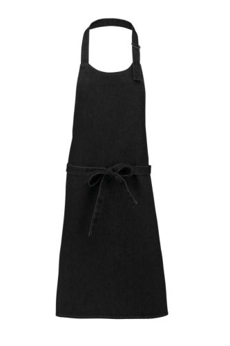 Kariban KA895 zseb nélküli hosszú kötény - black denim szín