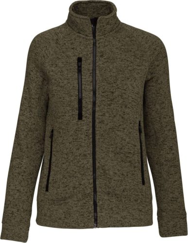 Kariban KA9107 női cipzáros felső - dark khaki melange szín