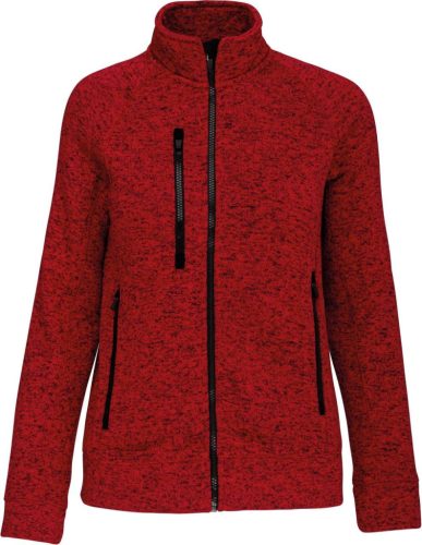 Kariban KA9107 női cipzáros felső - red melange szín