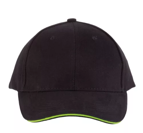 K-UP KP011 Orlando 6 paneles baseball sapka - black/lime színben